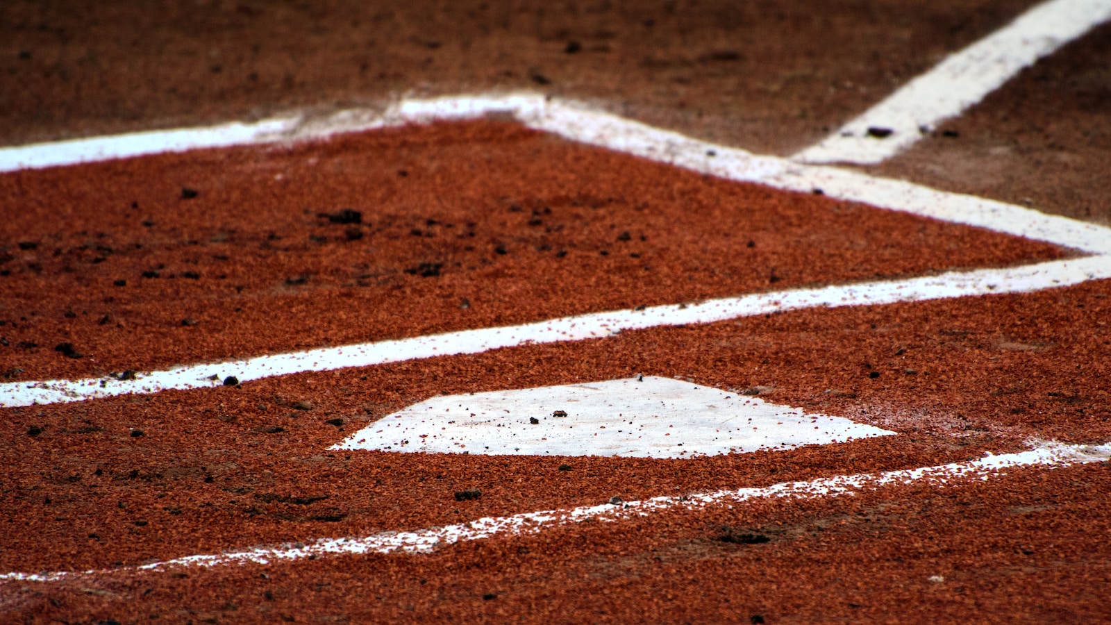 a baseball field with a white line on it